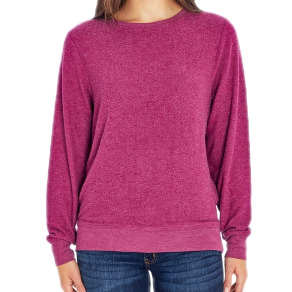 NWT Wildfox $84 Womens Magenta Crewneck Sweatshirt - Picture 2 of 7